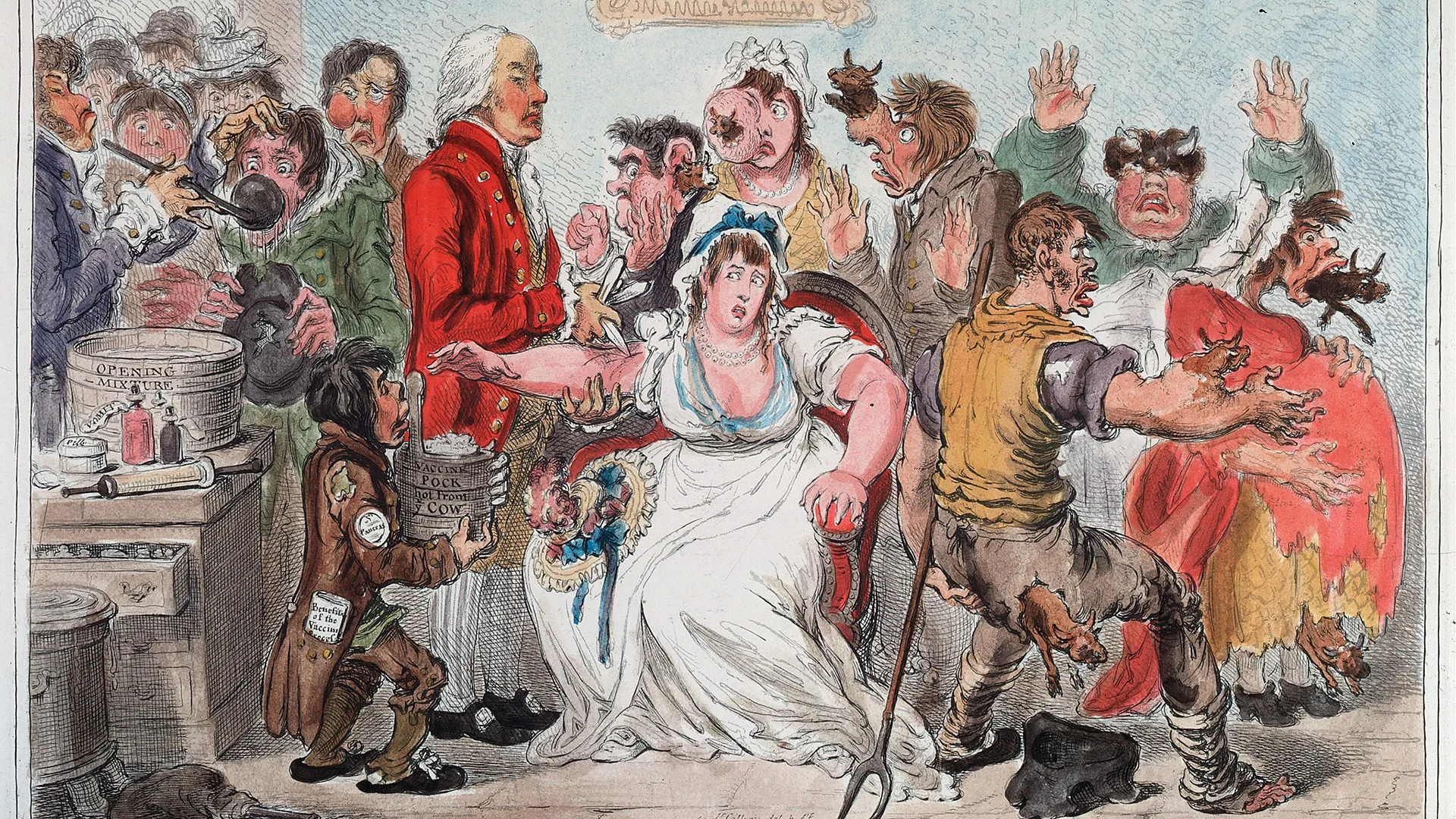 James Gillray's 1802 cartoon on smallpox vaccination